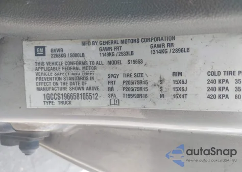 2005 Chevrolet Colorado from USA, damaged, VIN 1GCCS196658105512